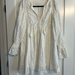 Spell White Eyelet Midi Dress